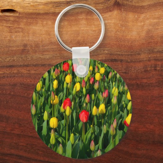 Kleurrijke Tulpen Sleutelhanger (Voorkant)