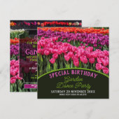 Kleurrijke Tulpen Speciale Verjaardag Tuin Dans Kaart (Voorkant / Achterkant)