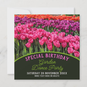Kleurrijke Tulpen Speciale Verjaardags Tuindans Kaart