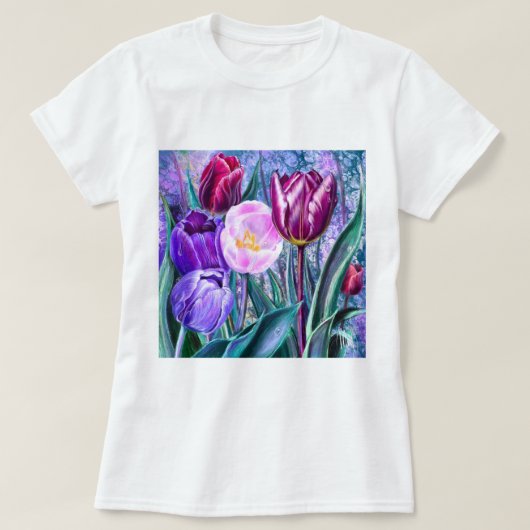 Kleurrijke Tulpen T-Shirt (Design voorkant)