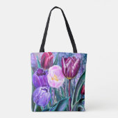 Kleurrijke Tulpen Tote Tas (Achterkant)