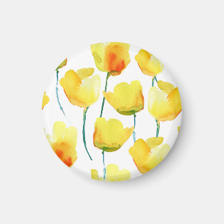 Kleurrijke Tulpen Waterverf: Naadloze Illustratie Magneet