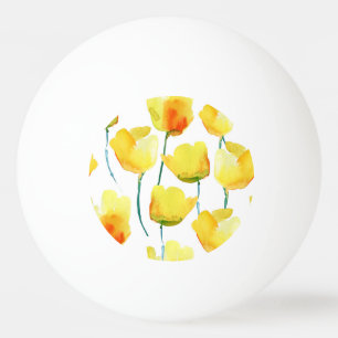 Kleurrijke Tulpen Waterverf: Naadloze Illustratie Pingpongbal