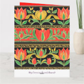 Kleurrijke tulpenkist - Naam Dag Kaart (Achterkant)