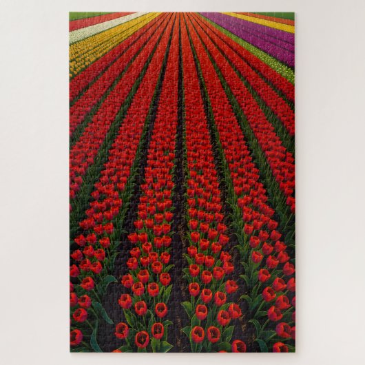 Kleurrijke tulpenvelden legpuzzel (Verticaal)