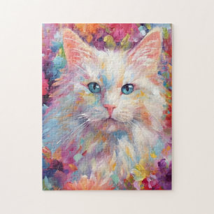 Kleurrijke Turkse Angora kat Legpuzzel