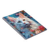 Kleurrijke Turkse Angora kat Notitieboek (Rechterzijde)