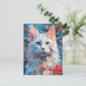 Kleurrijke Turkse angorakat Briefkaart (Staand voorkant)