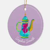 Kleurrijke Turkse theepot-waterverf Keramisch Ornament (Links)