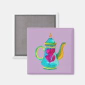 Kleurrijke Turkse theepot-waterverf Magneet (Voorkant / Achterkant)