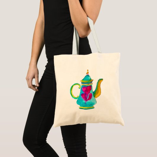 Kleurrijke Turkse theepot-waterverf Tote Bag (Voorkant (product))