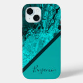 Kleurrijke turqouise chic cool marmer Case-Mate iPhone case (Achterkant)