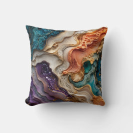 Kleurrijke turquoise en gouden kristallen kussen w