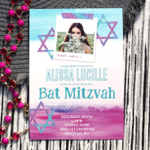 Kleurrijke Turquoise, Hot Pink Glitter Bat Mitzvah