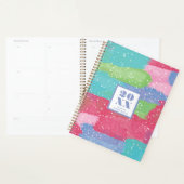 Kleurrijke turquoise, roze en rode Abstracte kunst Planner (Display)