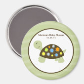 Kleurrijke Turtle 3-inch Ronde Favor Magnet - Groe (Voorkant / Achterkant)