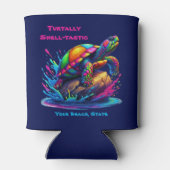 Kleurrijke Turtle Splash Blikjeskoeler (Achterkant)