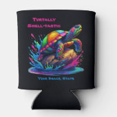 Kleurrijke Turtle Splash Blikjeskoeler (Achterkant)