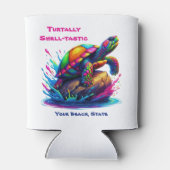 Kleurrijke Turtle Splash Blikjeskoeler (Achterkant)