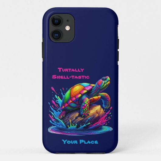 Kleurrijke Turtle Splash Case-Mate iPhone Case (Achterkant)