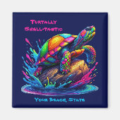 Kleurrijke Turtle Splash Magneet (Voorkant)
