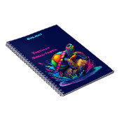 Kleurrijke Turtle Splash Notitieboek (Rechterzijde)