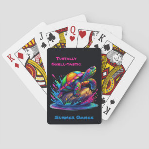 Kleurrijke Turtle Splash Pokerkaarten