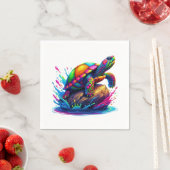 Kleurrijke Turtle Splash Servet (Insitu)