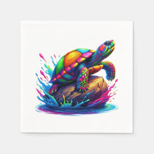 Kleurrijke Turtle Splash Servet