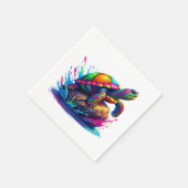 Kleurrijke Turtle Splash Servet (Hoek)