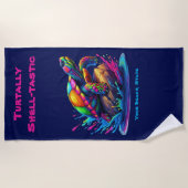 Kleurrijke Turtle Splash Strandlaken (Voorkant)