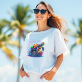 Kleurrijke Turtle Splash- T-shirt