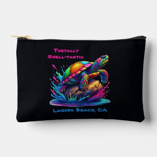 Kleurrijke Turtle Splash Zippered Pouch Etui (Voorkant)