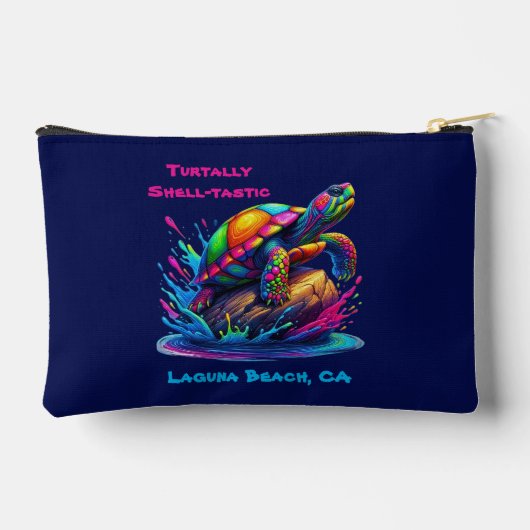 Kleurrijke Turtle Splash Zippered Pouch Etui (Achterkant)