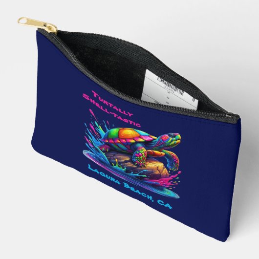 Kleurrijke Turtle Splash Zippered Pouch Etui (Open)