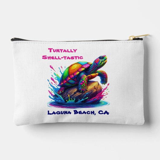 Kleurrijke Turtle Splash Zippered Pouch Etui (Achterkant)