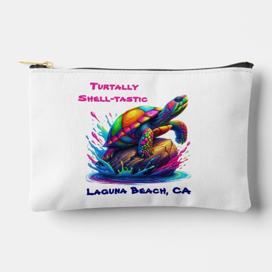 Kleurrijke Turtle Splash Zippered Pouch Etui (Voorkant)