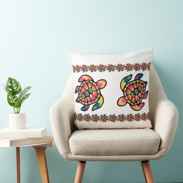 Kleurrijke Turtledye: een levendige schildpad in T Kussen (Stoel)