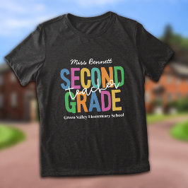 Kleurrijke tweedegraads leraar Naam toevoegen Tri-Blend Shirt