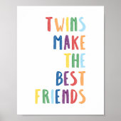 Kleurrijke tweelingen maken de beste vrienden afdr poster (Voorkant)
