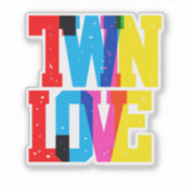 Kleurrijke Twin Love Sticker  (Voorkant)