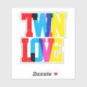 Kleurrijke Twin Love Sticker  (Vel)