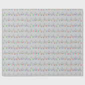 Kleurrijke Twinkling Lights Kerst Grijs Naadloos Cadeaupapier (Vlak)