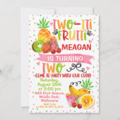 Kleurrijke Two-tti Frutti 2e Verjaardag Uitnodigin Kaart (Voorkant)