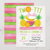 Kleurrijke Twotti Frutti 2e verjaardag uitnodiging (Voorkant / Achterkant)