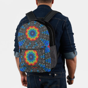 Kleurrijke Tye Dye Blauwe Rode Zwarte Witte Rugzak