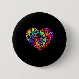 Kleurrijke Tye Dye Doe Das Hart Valentijnsdag Cade Ronde Button 5,7 Cm