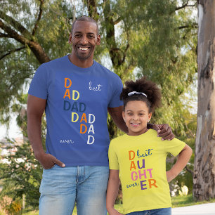 Kleurrijke typografie Beste papa ooit T-shirt