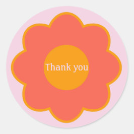 Kleurrijke typografie bloem ronde sticker