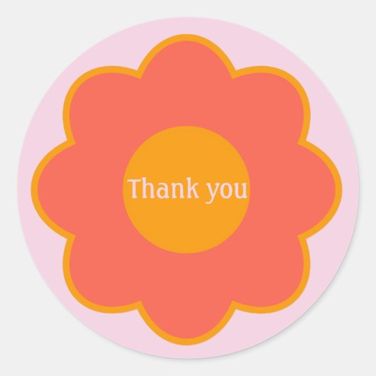 Kleurrijke typografie bloem ronde sticker (Voorkant)